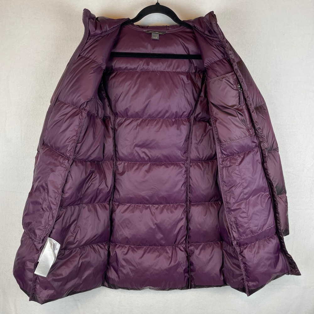 Eddie Bauer Luna Peak Down Parka Womens Small Plum Purple Puffer Jacket 550 Fill - Picture 7 of 7